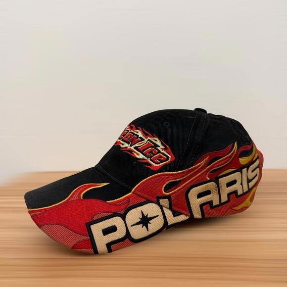 Polaris Other - Vintage Polaris Fire One Flame Racing Embroidered Adjustable Cap Hat Adult Men’s